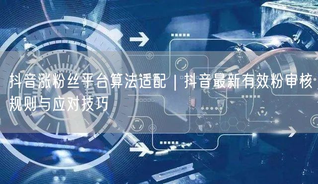 抖音涨粉丝平台算法适配｜抖音最新有效粉审核规则与应对技巧