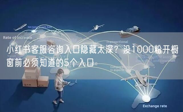 小红书客服咨询入口隐藏太深?没1000粉开橱窗前必须知道的5个入口