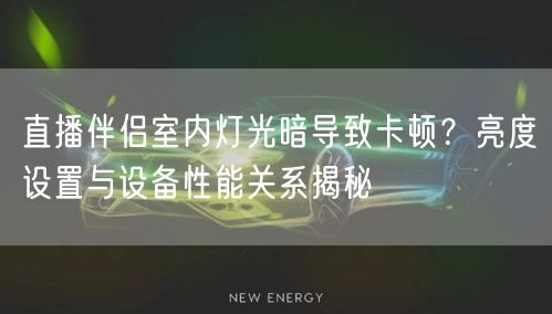 直播伴侣室内灯光暗导致卡顿？亮度设置与设备性能关系揭秘