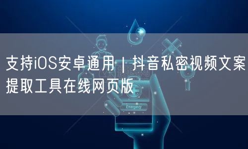 支持iOS安卓通用|抖音私密视频文案提取工具在线网页版