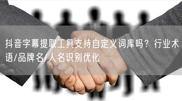 抖音字幕提取工具支持自定义词库吗?行业术语/品牌名/人名识别优化