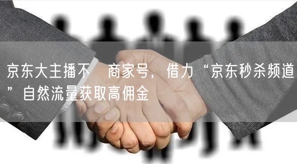 京东大主播不開商家号,借力“京东秒杀频道”自然流量获取高佣金