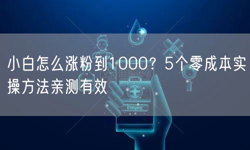 小白怎么涨粉到1000?5个零成本实操方法亲测有效