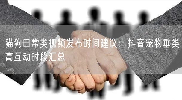 猫狗日常类视频发布时间建议:抖音宠物垂类高互动时段汇总