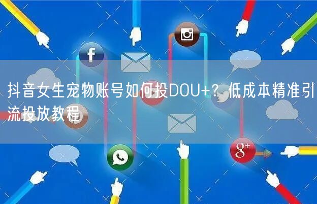 抖音女生宠物账号如何投DOU+?低成本精准引流投放教程